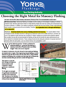 Choosing the Right Metal for Masonry Flashing