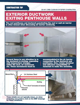 Exterior Ductwork: Exiting Penthouse Walls
