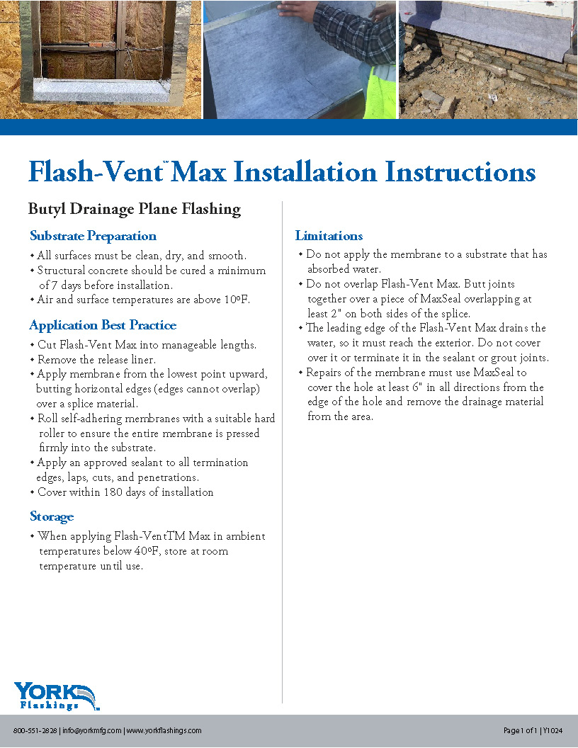 Flash-Vent Max Installation Instructions