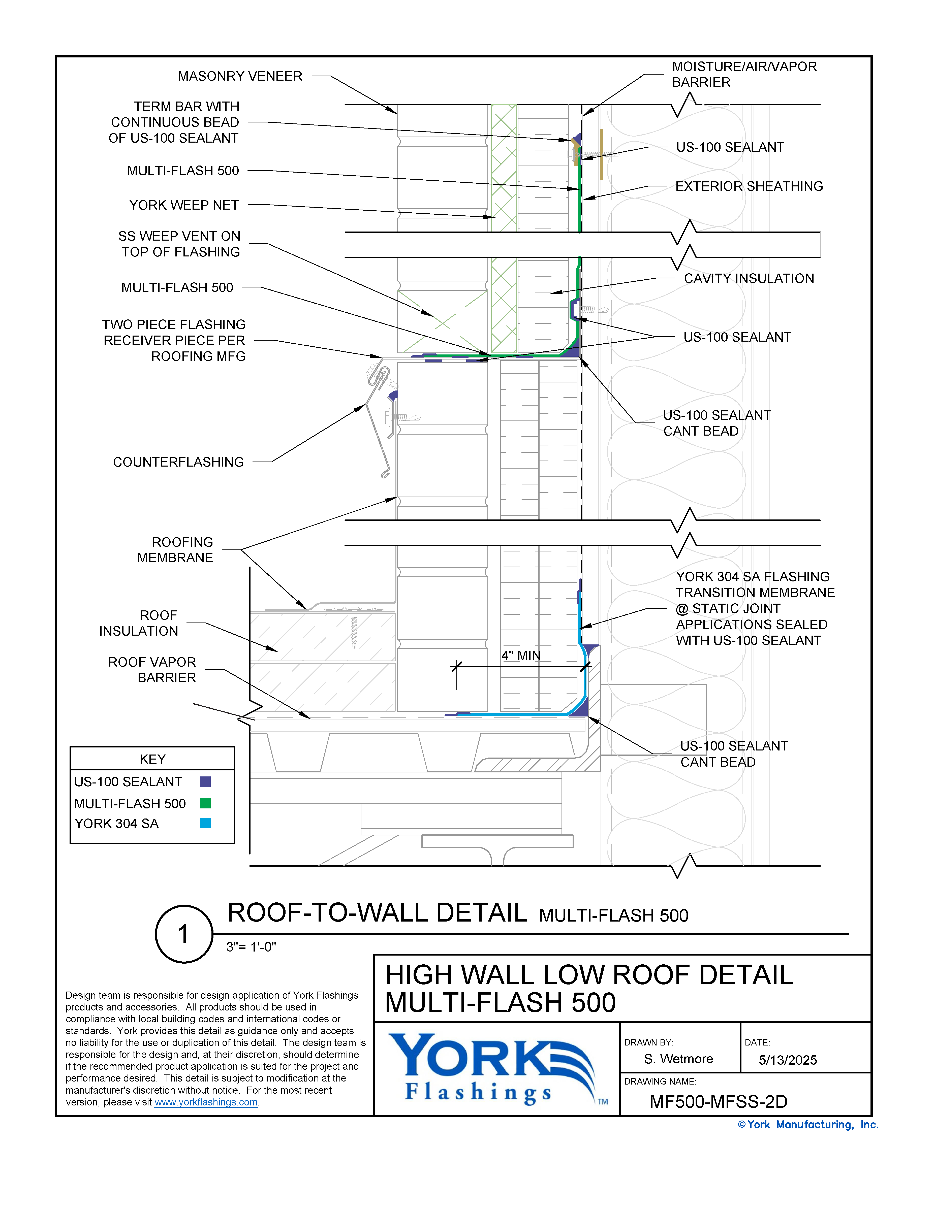 Multi Flash 500™ High Wall/Low Roof Detail (dwg)