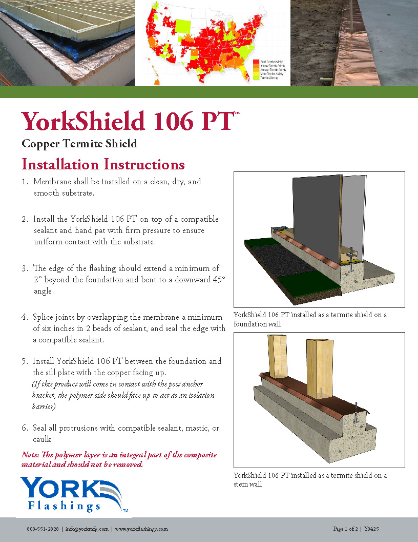 YorkShield 106 PT Installation Instructions
