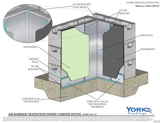 York 304 SA Air Barrier Transition - Inside Corner (pdf)