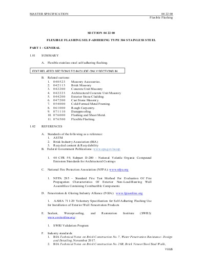 Div 4 York 304 SA- Through-Wall Flashing